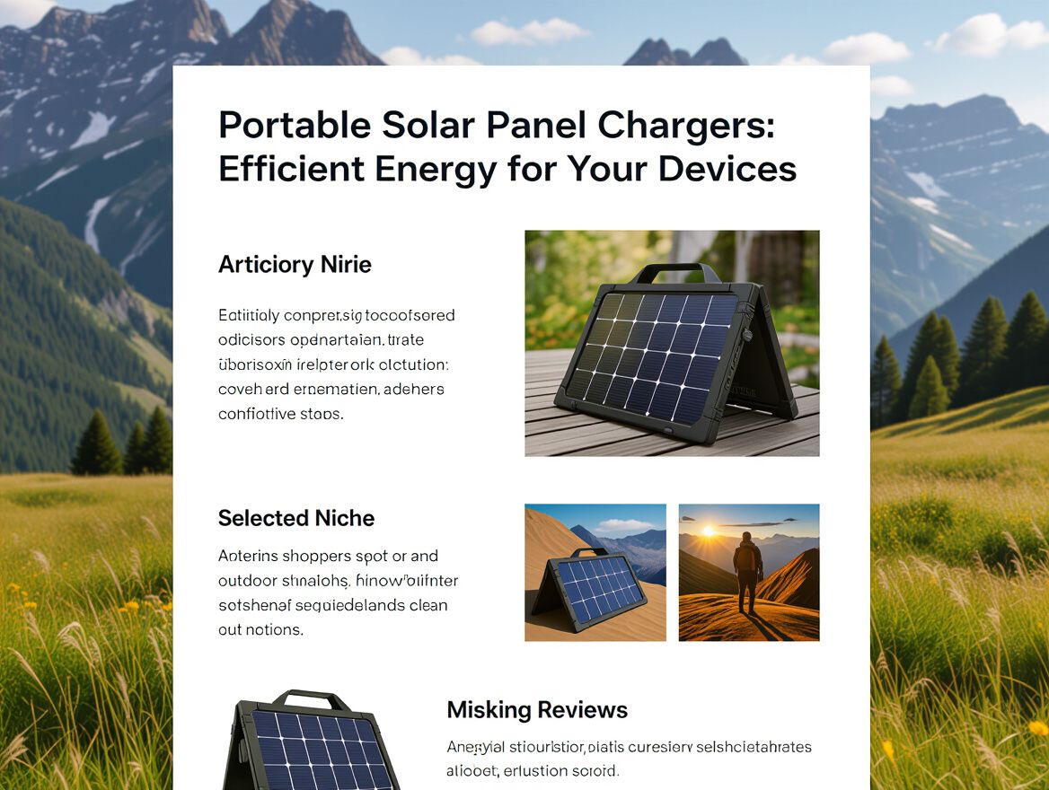 Portable Solar Panel Chargers: Efficient Energy for Your Devices